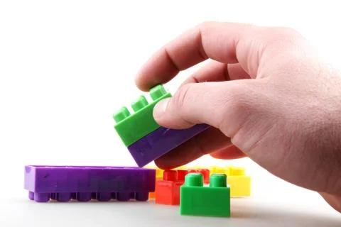Plastic building blocks Stock Photos