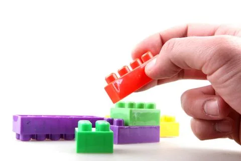 Plastic building blocks Stock-Fotos