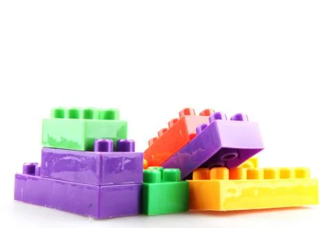 Plastic building blocks Stock-Fotos