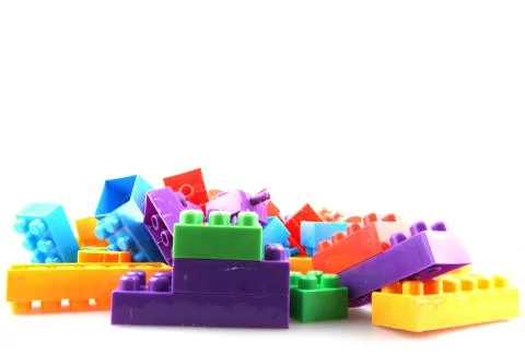 Plastic building blocks Stock Photos