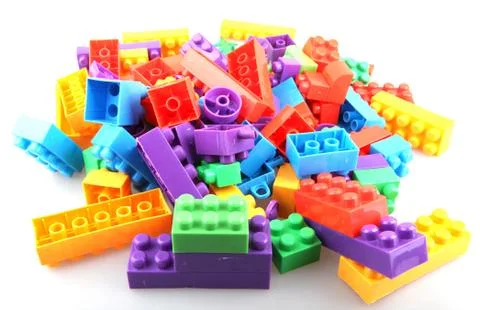 Plastic building blocks Stock Photos