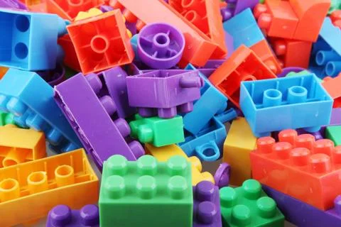 Plastic building blocks Stock Photos