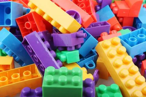 Plastic building blocks Stock Photos