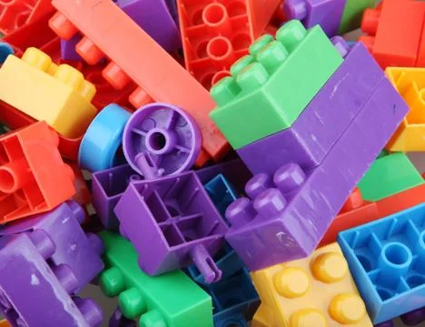 Plastic building blocks Stock Photos