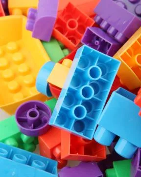 Plastic building blocks Stock Photos