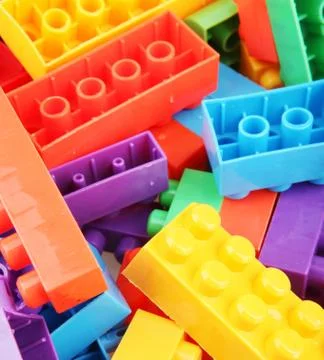 Plastic building blocks Stock Photos