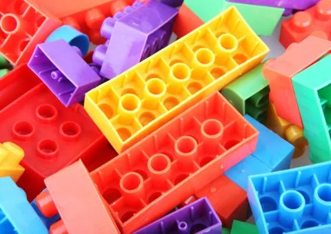 Plastic building blocks Stock Photos