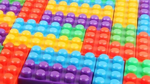 Plastic building blocks Stock Photos