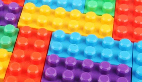 Plastic building blocks Stock Photos