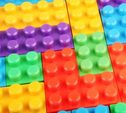 Plastic building blocks Stock Photos