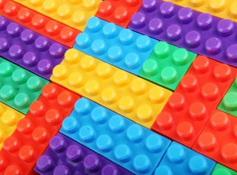 Plastic building blocks Stock Photos