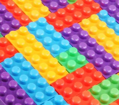 Plastic building blocks Stock Photos