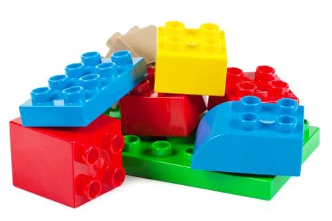 Plastic building blocks Stock Photos