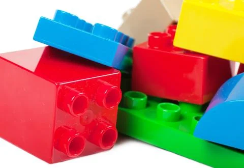 Plastic building blocks Stock Photos
