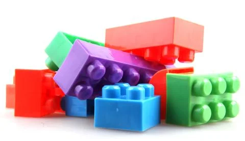 Plastic building blocks Stock Photos