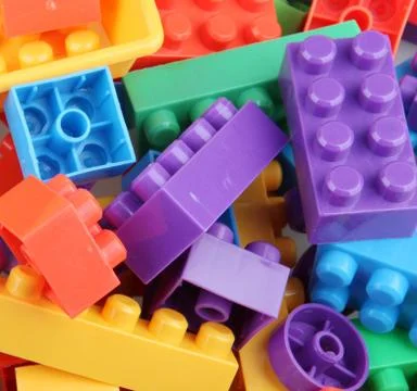 Plastic building blocks Stock Photos