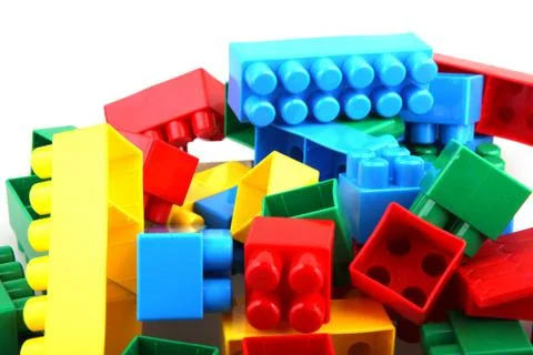 Plastic building blocks Stock Photos
