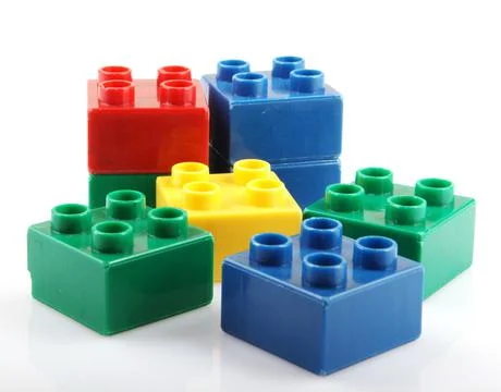 Plastic building blocks Stock Photos