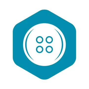 Plastic button icon, simple style Stock Illustration
