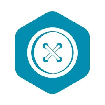 Plastic button icon, simple style Stock Illustration