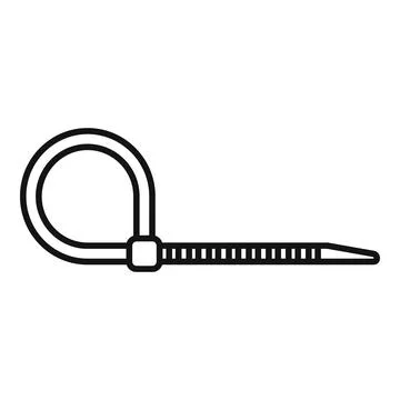 Plastic cable tie fastener creating secure loop Illustrazione stock