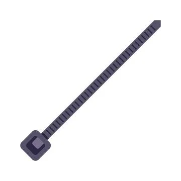 Plastic cable tie fastener for organizing wires securely Stock Illustration