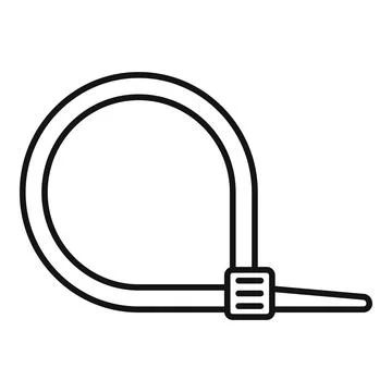 Plastic cable tie securing loop outline icon イラスト素材