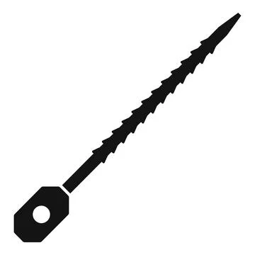 Plastic cable tie silhouette for fastening and organization Stock Illustration