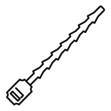 Plastic cable tie zip fastener icon line art Stock Illustration