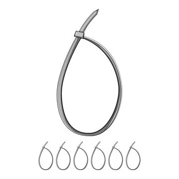 Plastic cable ties cartoon vector graphic Stock Illustration