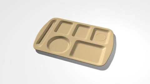 Plastic Cafeteria Tray 3D Model