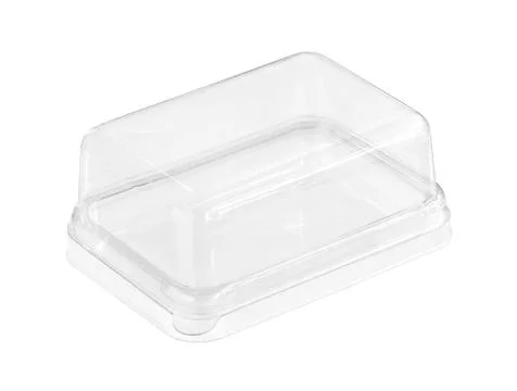 Plastic cake box Stock Photos