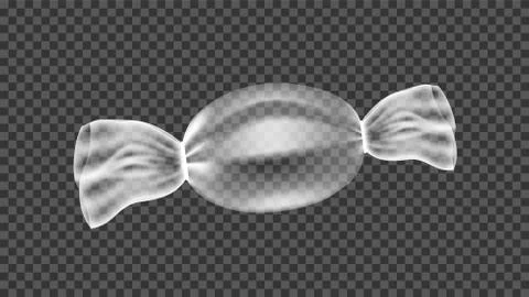 Plastic Candy . Caramel Chocolate Candy Wrap. Empty Product Polyethylene Mock Up Illustrazione stock