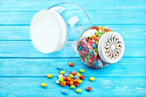 Plastic candy jars Stock Photos