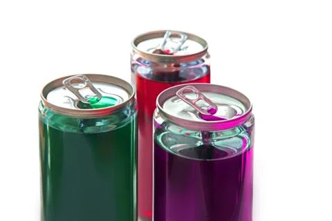 Plastic cans for drinks Stock Photos