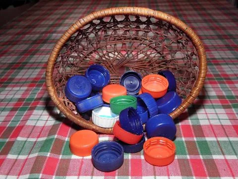 Plastic cap collection. Stock Photos