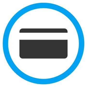 Plastic Card Flat Rounded Vector Icon Stock Illustration