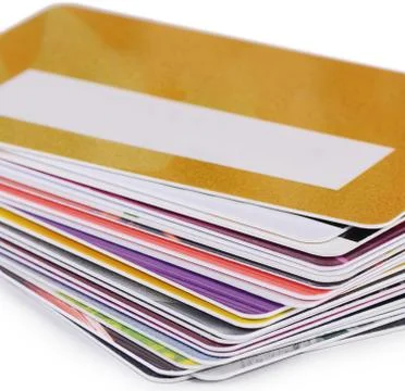 Plastic card isolated on white background Stock Photos