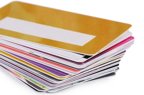 Plastic card isolated on white background Stock Photos
