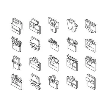 Plastic Card Payment Collection isometric icons set vector Illustrazione stock