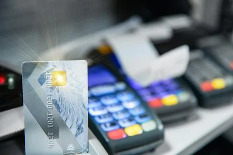 Plastic card at shallow depth of field Stock Photos