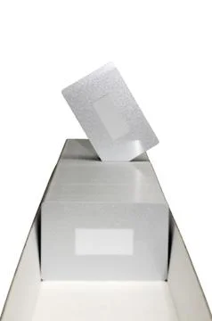 Plastic cards in box 库存照片