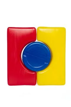 Plastic children's colored cube, made up of different shapes Stock Photos