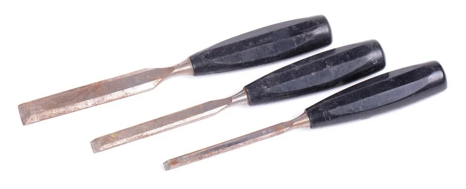 Plastic chisel isolated on white background Stock Photos