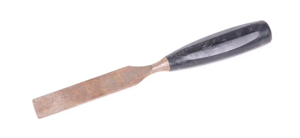 Plastic chisel isolated on white background Stock Photos