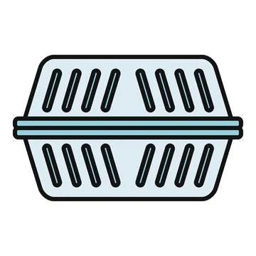 Plastic clamshell container for food packaging and delivery Stock Illustration