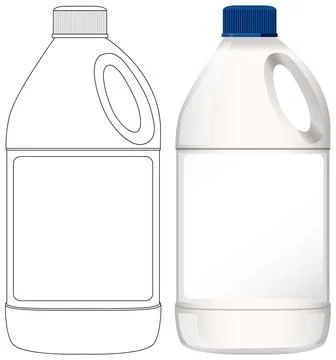 Plastic Cleaner Bottle with Blue Cap Vector Illustration Stock Illustration