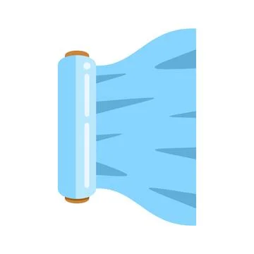 Plastic cling food wrap roll for food packaging Stock Illustration