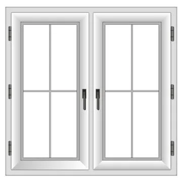 Plastic closed double window.  Stock Illustration