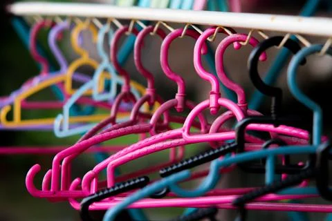 Plastic clothes hanger Stock Photos